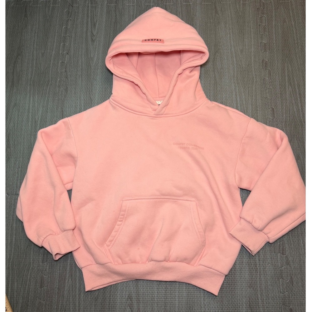 Comfrt‎ Kids Hoodie Pastel Edit Pink Fleece Oversized Sweatshirt Size L